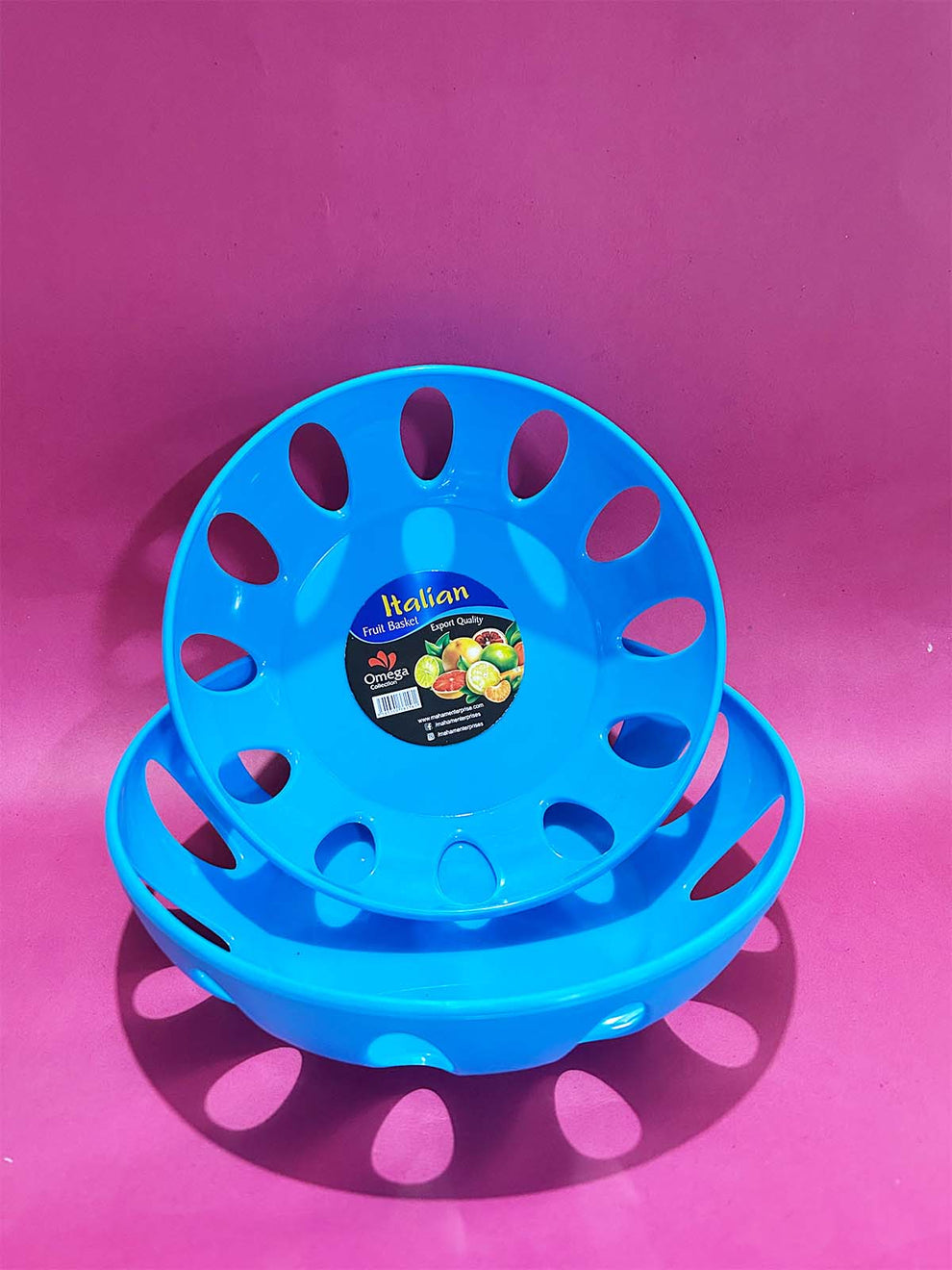 2-Piece Italian Fruit Basket – Stylish Blue Fruit & Storage Baskets